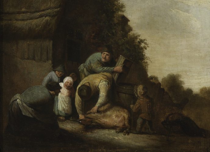 Pieter de Bloot, Świniobicie, sztuka niderlandzka, XVII w., malarstwo barokowe, złoty wiek, Niezła Sztuka