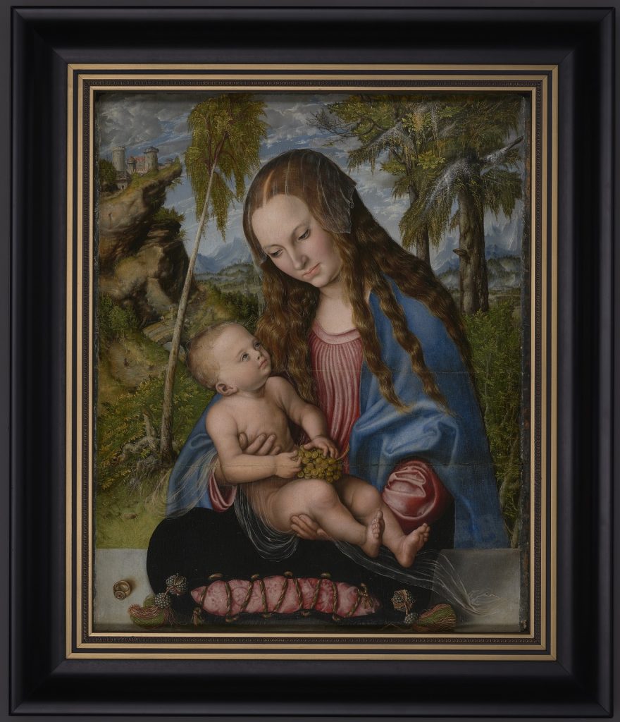 Lucas Cranach starszy (1472–1553), Madonna pod jodłami, malarstwo, sacrum, niezła Sztuka