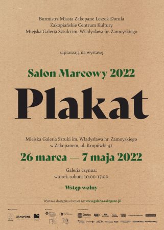 Salon marcowy 2022, plakat, zakopiańskie centrum kultury, Zakopane, wystawa, niezła sztuka