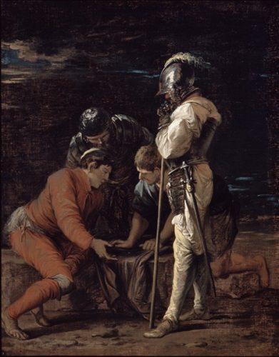 Salvator Rosa, Żołnierze grający w kości , malarstwo, sztuka XVII w., Niezła Sztuka