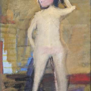 Artur Nacht-Samborski, Akt kobiety stojącej z uniesioną ręką, sztuka polska, sztuka współczesna, malarstwo, sztuka XX w., niezła sztuka