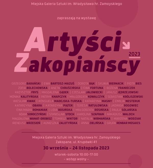 Artyści Zakopiańscy 2023, sztuka współczesna, sztuka polska, wystawa, niezła sztuka