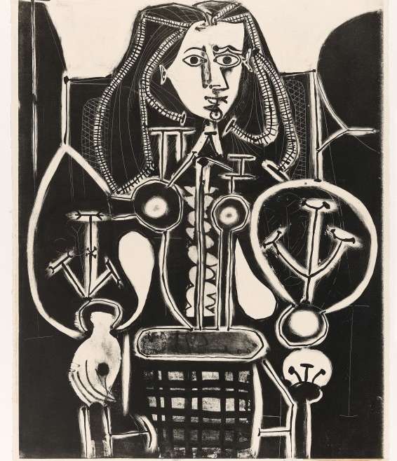 Pablo Picasso, Kobieta w fotelu nr 4, grafika sztuka współczesna, sztuka XX w., niezła sztuka