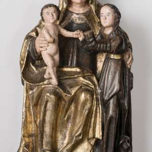 Św. Anna Samotrzecia, rzeźba, drewno, sztuka XVI w., niezła sztuka