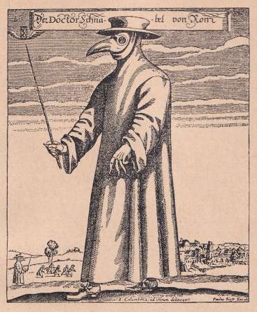 Der Doctor Schnabel von Rom, grafika satyryczna Paul Furst , grafika, sztuka XVII w., niezła sztuka