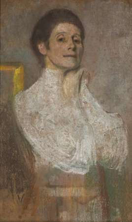 Olga Boznańska, Autoportret, autoportret, gwasz, pastel, sztuka polska, sztuka XX w., niezła sztuka