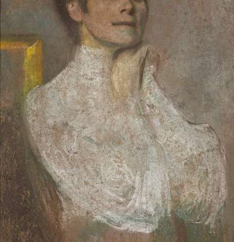 Olga Boznańska, Autoportret, autoportret, gwasz, pastel, sztuka polska, sztuka XX w., niezła sztuka