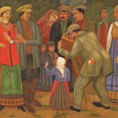 Iwan Padałka, Fotograf, malarstwo, scena rodzajowa, malarstwo ukraińskie, tempera, sztuka Ukrainy, niezła sztuka, sztuka XX w.