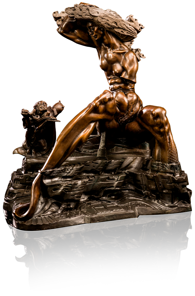 Stanisław Szukalski, Atlantea a.k.a.. Man and tought/ Atlantea a.k.a. Człowiek i Myśl, rzeżba, sztuka polska, sztuka XX w., niezła sztuka, alegoria