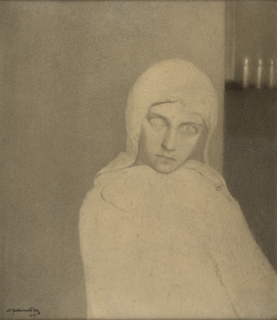 Mieczysław Jakimowicz, Przeczucie, grafika, tusz na papierze, sztuka polska, sztuka współczesna, niezła sztuka, portret