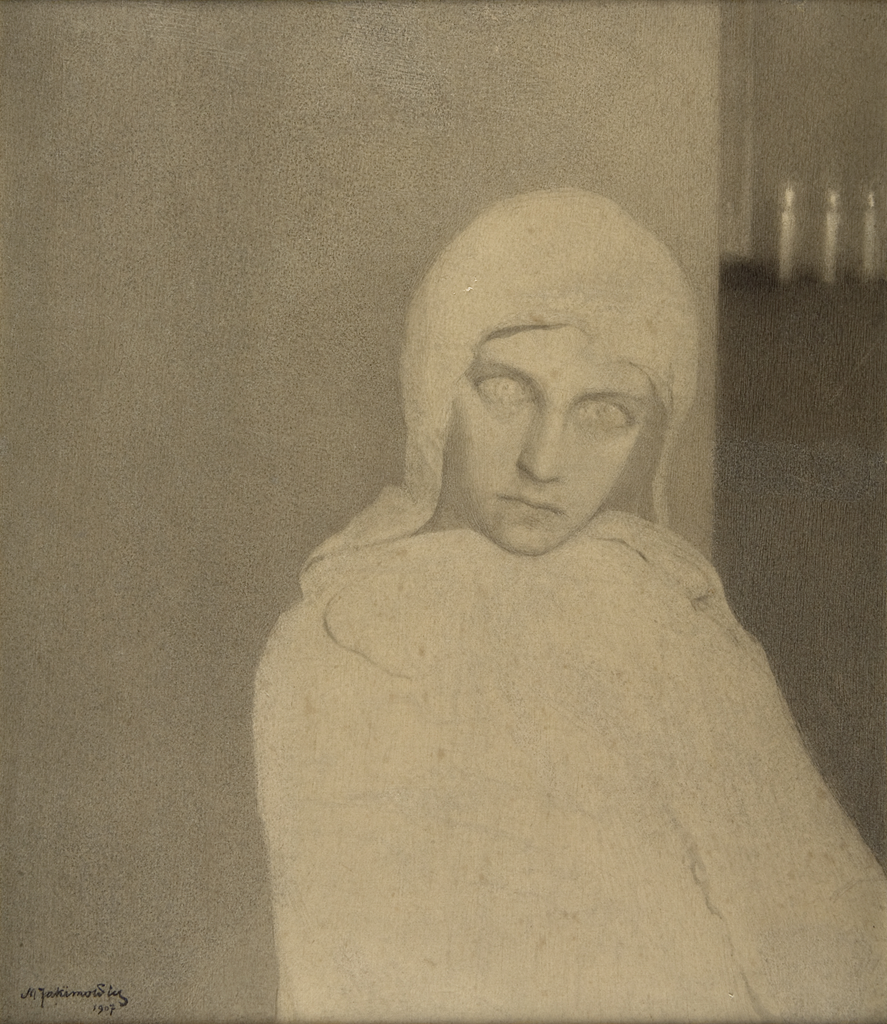 Mieczysław Jakimowicz, Przeczucie, grafika, tusz na papierze, sztuka polska, sztuka współczesna, niezła sztuka, portret