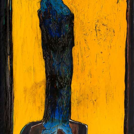 Bożenna Biskupska, Figury. Ptak w oknie, malarstwo, olej na płótnie, sztuka polska, sztuka współczesn, asztuka XX w., niezła stzuka