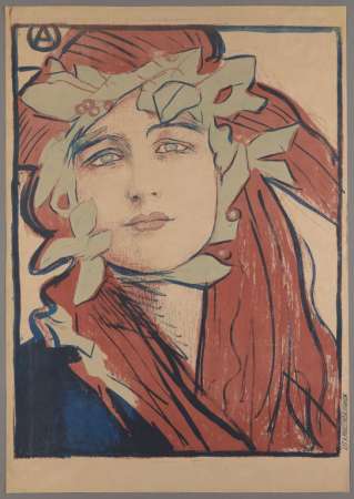 Teodor Axentowicz, Plakat II Wystawy Towarzystwa Artystów Polskich „Sztuka”, plakat, portret, sztuka XIX w., modernizm, niezła sztuka