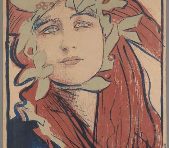 Teodor Axentowicz, Plakat II Wystawy Towarzystwa Artystów Polskich „Sztuka”, plakat, portret, sztuka XIX w., modernizm, niezła sztuka