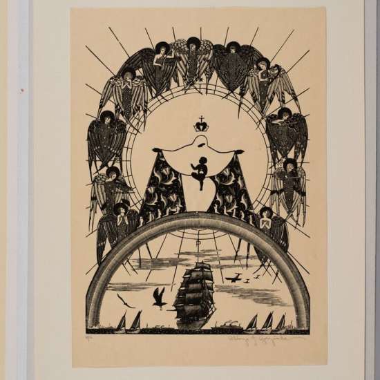 Wiktoria Goryńska, Gwiazda Morza, grafika, drzeworyt, sztuka polska, sztuka XX w., art deco, sacrum, niezła sztuka