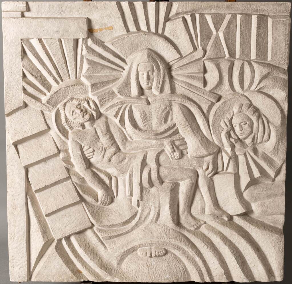 Janina Broniewska, Droga Krzyżowa, Stacja XIII, płaskorzeźba, gips, sacrum, sztuka polska, sztuka XX w., niezła sztuka