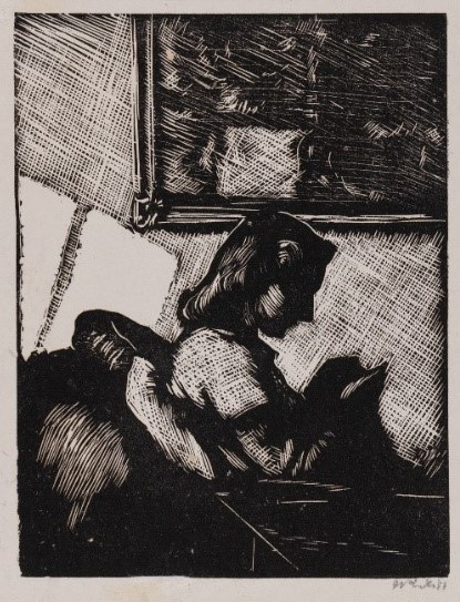 Wojciech Weiss, Córka, drzeworyt, grafika, sztuka polska, sztuka współczesna, niezła sztuka, portret