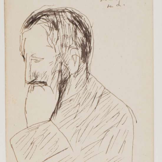 Józef Czapski, Abbe Pierre, portret, grafika, papier, tusz, niezła sztuka