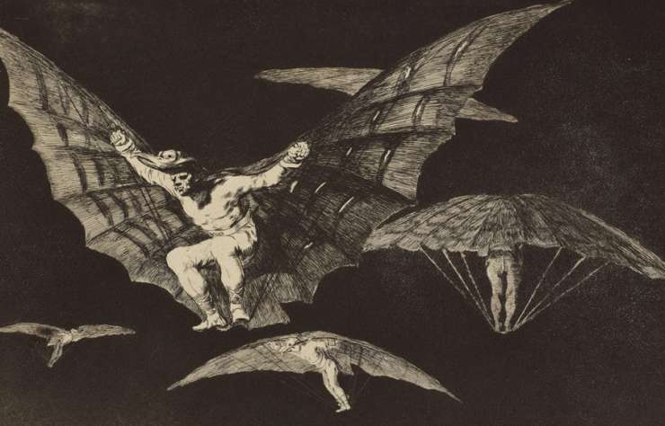Francisco Goya, Sposób na latanie, grafika, sztuka XIX w., rycina, niezła sztuka