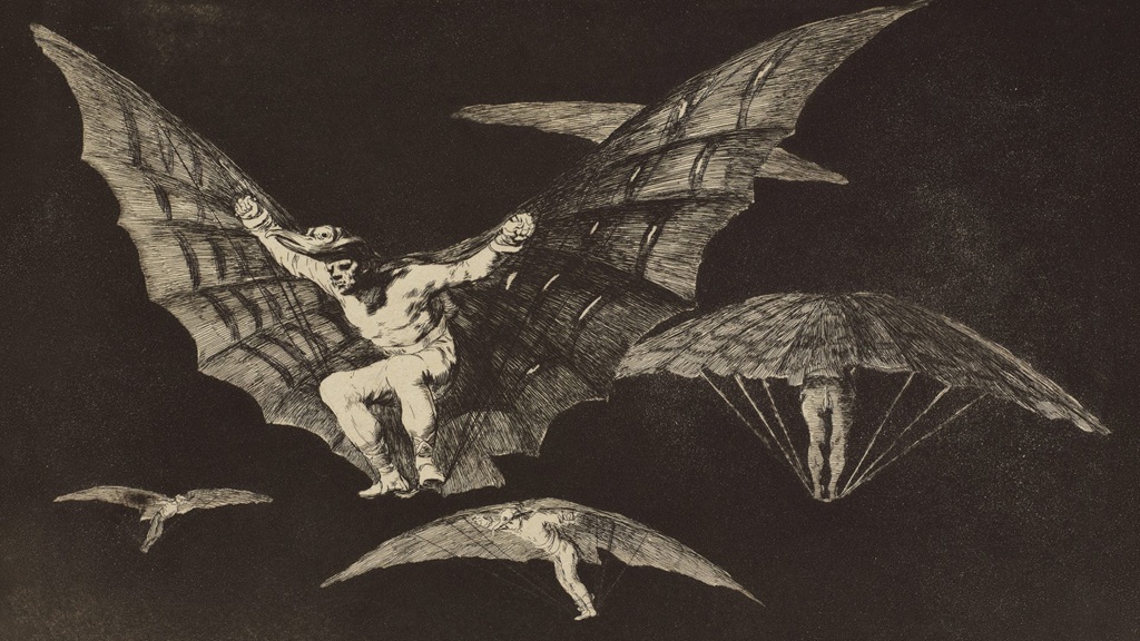 Francisco Goya, Sposób na latanie, grafika, sztuka XIX w., rycina, niezła sztuka