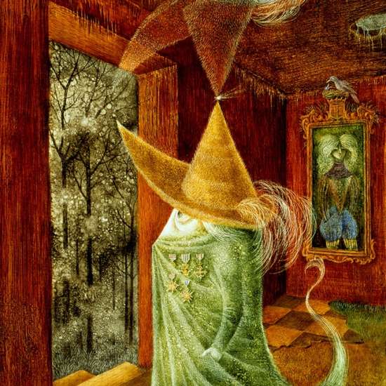 Remedios Varo, Mi Generalito (le Marquis de la Contre-croupe) [Mój mały Generał (Markiz de Kontr-zad)], malarstwo, sztuka XX w., niezła sztuka