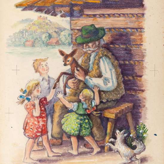 Witold Chomicz, Pogwizd i dzieci, ilustracja, grafika, sztuka polska, książka, niezła sztuka