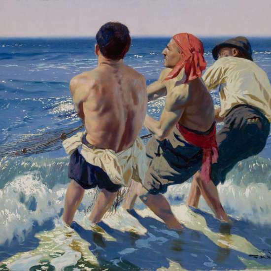 Feliks Wygrzywalski, Rybacy neapolitańscy, malarstwo, sztuka polska, sztuka współczesna, niezła sztuka
