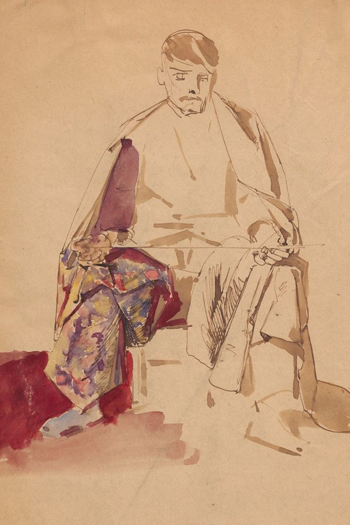 Józef Mehoffer, Stanisław Wyspiański w Paryżu, akwarela, portret, sztuka polska, sztuka XIX w., niezła sztuka